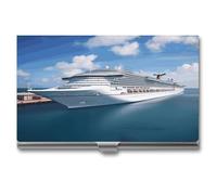 LHOKDR Porte-cartes de visite, étui en métal, pour homme et femme, étui pour cartes de crédit, cartes de visite imprimées navires de croisière, Navires de croisière, Taille unique