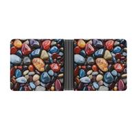 LHOKDR Portefeuille de poche, couleur pierres hippie imprimé portefeuille multifonctionnel, simple portefeuille de voyage, unisexe, noir, taille unique, contemporain, Noir , Taille unique,