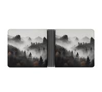LHOKDR Portefeuille de poche, Foggy Mountains Portefeuille multifonction imprimé, portefeuille de voyage simple, portefeuille unisexe, noir, taille unique, contemporain, Noir , Taille unique,