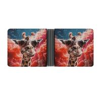 LHOKDR Portefeuille de poche, girafe portant des lunettes de soleil, portefeuille multifonction imprimé, portefeuille de voyage simple, portefeuille unisexe, noir, taille unique, contemporain, Noir ,