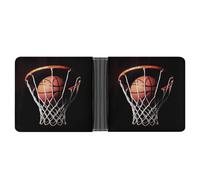 LHOKDR Portefeuille de poche, portefeuille multifonction imprimé basket-ball, portefeuille de voyage simple, portefeuille unisexe, noir, taille unique, contemporain, Noir , Taille unique, Contemporain