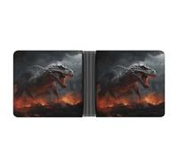 LHOKDR Portefeuille de poche, portefeuille multifonction imprimé magma rouge dragons volants, portefeuille de voyage simple, portefeuille unisexe, noir, taille unique, contemporain, Noir , Taille