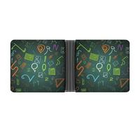 LHOKDR Portefeuille de poche, portefeuille multifonction imprimé pour questions mathématiques, portefeuille de voyage simple, portefeuille unisexe, noir, taille unique, contemporain, Noir , Taille
