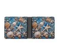 LHOKDR Portefeuille de poche, portefeuille multifonction imprimé Shell art, portefeuille de voyage simple, portefeuille unisexe, noir, taille unique, contemporain, Noir , Taille unique, Contemporain