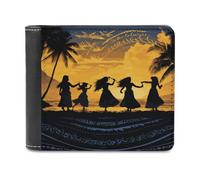 LHOKDR Portefeuille portable avec porte-cartes - Cinq silhouettes de danse hawaïenne - Multifonctionnel - Portefeuille de voyage simple - Unisexe - Noir - Taille unique - Contemporain, Noir , Taille