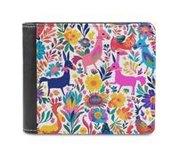 LHOKDR Portefeuille portable avec porte-cartes imprimé d'animaux Otomi mexicains multifonctionnels, portefeuille de voyage simple, portefeuille unisexe, noir, taille unique, contemporain, Noir ,