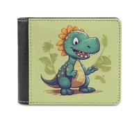 LHOKDR Portefeuille portable avec porte-cartes imprimé dinosaure vert, portefeuille de voyage simple, unisexe, noir, taille unique, contemporain, Noir , Taille unique, Contemporain