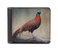 LHOKDR Portefeuille portable avec porte-cartes imprimé faisan rouge, portefeuille de voyage simple, unisexe, noir, taille unique, contemporain, Noir , Taille unique, Contemporain