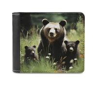 LHOKDR Portefeuille portable avec porte-cartes imprimé « Mama Bear », portefeuille de voyage simple, unisexe, noir, taille unique, contemporain, Noir , Taille unique, Contemporain