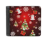 LHOKDR Portefeuille portable avec porte-cartes imprimé « Merry Christmas » - Multifonctionnel - Portefeuille de voyage simple - Unisexe - Noir - Taille unique - Contemporain, Noir , Taille unique,