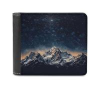 LHOKDR Portefeuille portable avec porte-cartes imprimé Nuit étoilée Les montagnes Portefeuille multifonctionnel simple, portefeuille de voyage simple, portefeuille unisexe, noir, taille unique,