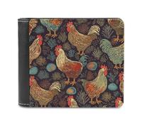 LHOKDR Portefeuille portable avec porte-cartes imprimé poulet, portefeuille multifonction simple, portefeuille unisexe, noir, taille unique, contemporain, Noir , Taille unique, Contemporain