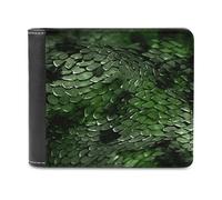 LHOKDR Portefeuille portable avec porte-cartes imprimé serpent vert, portefeuille de voyage simple, unisexe, noir, taille unique, contemporain, Noir , Taille unique, Contemporain