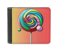 LHOKDR Portefeuille portable avec porte-cartes imprimé sucette, portefeuille de voyage simple, unisexe, noir, taille unique, contemporain, Noir , Taille unique, Contemporain