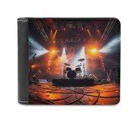 LHOKDR Portefeuille portable avec porte-cartes imprimé sur scène de concert de rock, portefeuille multifonctionnel simple, portefeuille unisexe, noir, taille unique, contemporain, Noir , Taille