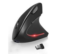 Lhome Souris ergonomique sans fil, souris Bluetooth (Bluetooth + 2,4 G USB-A) rechargeable, connexion multi-appareils, 6 boutons silencieux, souris d'ordinateur optique réglable 3 DPI, noir