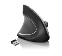 Lhome Souris pour gaucher, souris verticale ergonomique sans fil USB 2,4 G, design ergonomique, modèle optique, prévention contre le bras de la souris, tennis coude, pour ordinateur portable