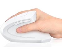 Lhome Souris verticale sans fil 2,4 G, rechargeable, souris optique ergonomique : 3 DPI réglables 800/1200/1600 niveaux 6 boutons, pour ordinateur portable, PC, ordinateur de bureau, ordinateur