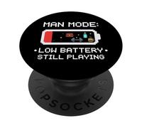 l'homme à Faible Batterie Joue Toujours au Gamer Dad PopSockets PopGrip Adhésif