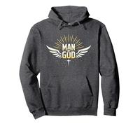 l'homme de Dieu : Une Foi rayonnante et inspirante Sweat à Capuche, Unisexe pour Adultes, Chiné Foncé, XL