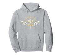 l'homme de Dieu : Une Foi rayonnante et inspirante Sweat à Capuche, Unisexe pour Adultes, Gris Chiné, XL