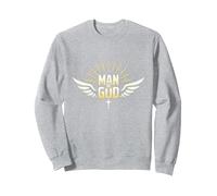 l'homme de Dieu : Une Foi rayonnante et inspirante Sweatshirt, Unisexe pour Adultes, Gris Chiné, S