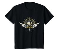 l'homme de Dieu : Une Foi rayonnante et inspirante T-Shirt, Enfant, Noir, 10 Ans