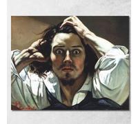L'Homme Désespéré Gustave Courbet, cg22 Tableau imprimé sur toile, Art moderne, Fine Art Mural, Décoration de la maison, prêt à accrocher 90x72 cm