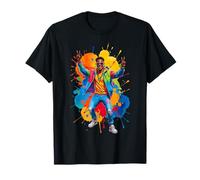 L'homme montre le signe de la paix - Éclaboussures colorées des années 70 1 - Fan Fun T-Shirt