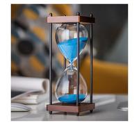 l'horloge, Grand sablier en bois de 15 à 30 minutes, salle à manger, salon, placard, bureau, chambre à coucher, horloge de sable, cadeau créatif.(Blu,15 minutes)