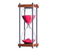 l'horloge, Grand sablier en bois de 30 minutes, salle à manger, salon, placard, bureau, chambre à coucher, fête, vacances, horloge de sable, cadeau créatif.(Red,30 minutes)