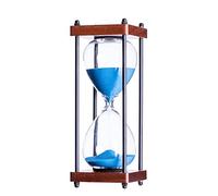 l'horloge, Grand sablier en bois de 30 minutes, salle à manger, salon, placard, bureau, chambre à coucher, fête, vacances, horloge de sable, cadeau créatif.(Blu,15 minutes)