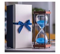 l'horloge, Horloge en verre de 30 Minutes, horloge de sable, artisanat, décoration en verre for la maison, l'étude et le bureau, cadeau créatif Regalo Di Natale(Blu)