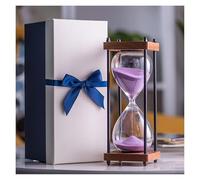 l'horloge, Horloge en verre de 30 Minutes, horloge de sable, artisanat, décoration en verre for la maison, l'étude et le bureau, cadeau créatif Regalo Di Natale(Purple)
