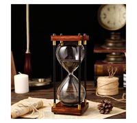 l'horloge, Sablier sablier, minuteries, double protection, assistant de gestion du temps for enfants, aide les clients à graver leur nom ou leur citation sur le sablier(Black,30 minutes)