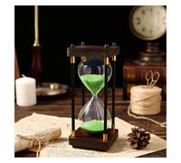 l'horloge, Sablier sablier, minuteries, double protection, assistant de gestion du temps for enfants, aide les clients à graver leur nom ou leur citation sur le sablier(Grün,30 minutes)