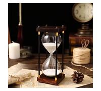 l'horloge, Sablier sablier, minuteries, double protection, assistant de gestion du temps for enfants, aide les clients à graver leur nom ou leur citation sur le sablier(Wit,15 minutes)