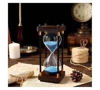 l'horloge, Sablier sablier, minuteries, double protection, assistant de gestion du temps for enfants, aide les clients à graver leur nom ou leur citation sur le sablier(Blu,30 minutes)