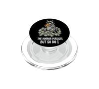 L'horreur persiste, mais Moi Aussi Raccoon Meme Pizza PopSockets PopGrip pour MagSafe