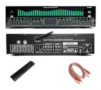LHQYA Audio Stereo Graphic EQ, 31 Band Dynamic Spectrum Display Equalizer, 12 Preset Effects, Dual 10 Band Independent Tuning, Frequency Adjustment Gain:±12dB, for Recording Studios, Home Theaters