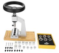 LHQYA Ouvreur Fond Boîte Montre, Set D'outils Presse D'horlogerie avec 6 Moules, Ne Causera Pas Rayures&Ouverture Maximale : 65mm&étendue L'étau 6mm 22mm, pour Les Fabricants Réparation Montres
