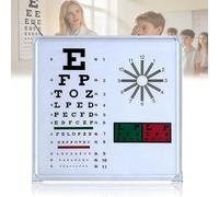 LHQYA Tableau D'acuité Visuelle 60 X 60 Cm, Boîte Lumineuse LED avec Télécommande, Distance De Mesure : 2,5 M, 3 Types De Repères Visuels, Économie D'énergie, pour Les Examens Médicaux Scolaires