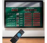 LHQYA Tableau D'affichage des Taux De Change 80 X 60 Cm, Horloge Mondiale des Taux De Change pour 6 Pays, Télécommande Et Mise À Jour par Minuterie, pour Institutions Financières, Marchés Boursiers