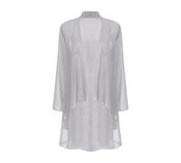 LHSJYG Boléro en Mousseline Cardigan élégant en mousseline de soie for femme, manches longues, ouvert sur le devant, boléro, châle, haussement d'épaules, vêtements d'extérieur(Grey,XL)