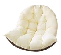 LHSJYG Coussin pour Chaise Suspendue Hamac Rond Suspendu en Forme d'œuf, Coussin de siège pivotant, nid épais, Dossier for Patio intérieur et extérieur(White)