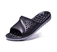 LHSJYG Mules Homme Tongs de massage décontractées et antidérapantes for hommes, pantoufles de plage, sandales de massage for hommes(Black,44)