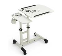 LHSJYG Table D'appoint Bureau Debout Mobile, Hauteur réglable 65-95cm, Table avec Plateau inclinable et Roues 68x40cm(White)