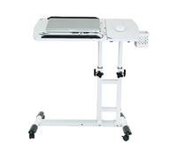 LHSJYG Table D'appoint Bureau Debout Portable, Bureau d'ordinateur réglable avec roulettes, Table de Chevet Mobile, inclinable et Support for Ordinateur(White)