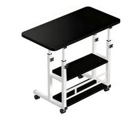 LHSJYG Table D'appoint Bureau d'ordinateur avec étagères de Rangement, Ordinateur Portable, Bureau Debout Mobile, Hauteur réglable(Black)