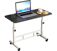 LHSJYG Table D'appoint Bureau d'ordinateur réglable en Hauteur avec roulettes - Debout Mobile Ergonomique(Black 80cm)